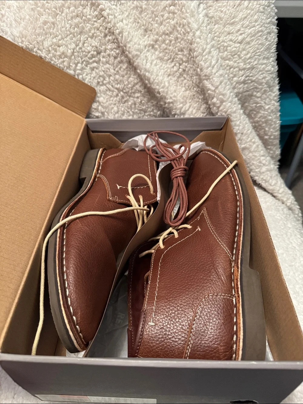 Kenneth Cole Reaction Desert Wind Brown Leather Chukka Ankle Boots Size 12 M